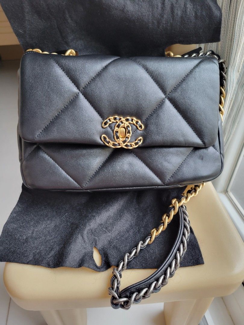 Replica Chanel 19 Shopping Bag Lambskin AS3519 Grey