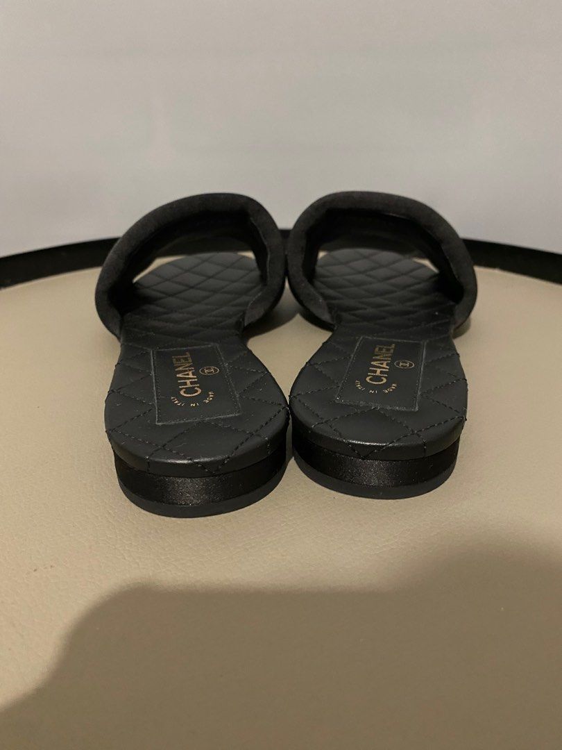 CHANEL SATIN SLIDES