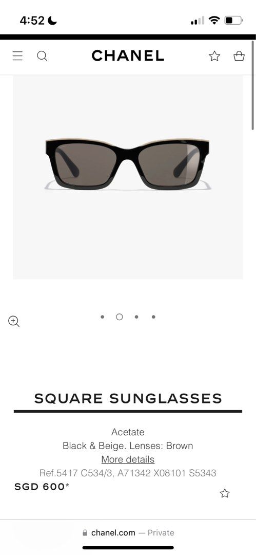 Chanel 3438S Sunglasses (Black/Transparent - Square - Women)