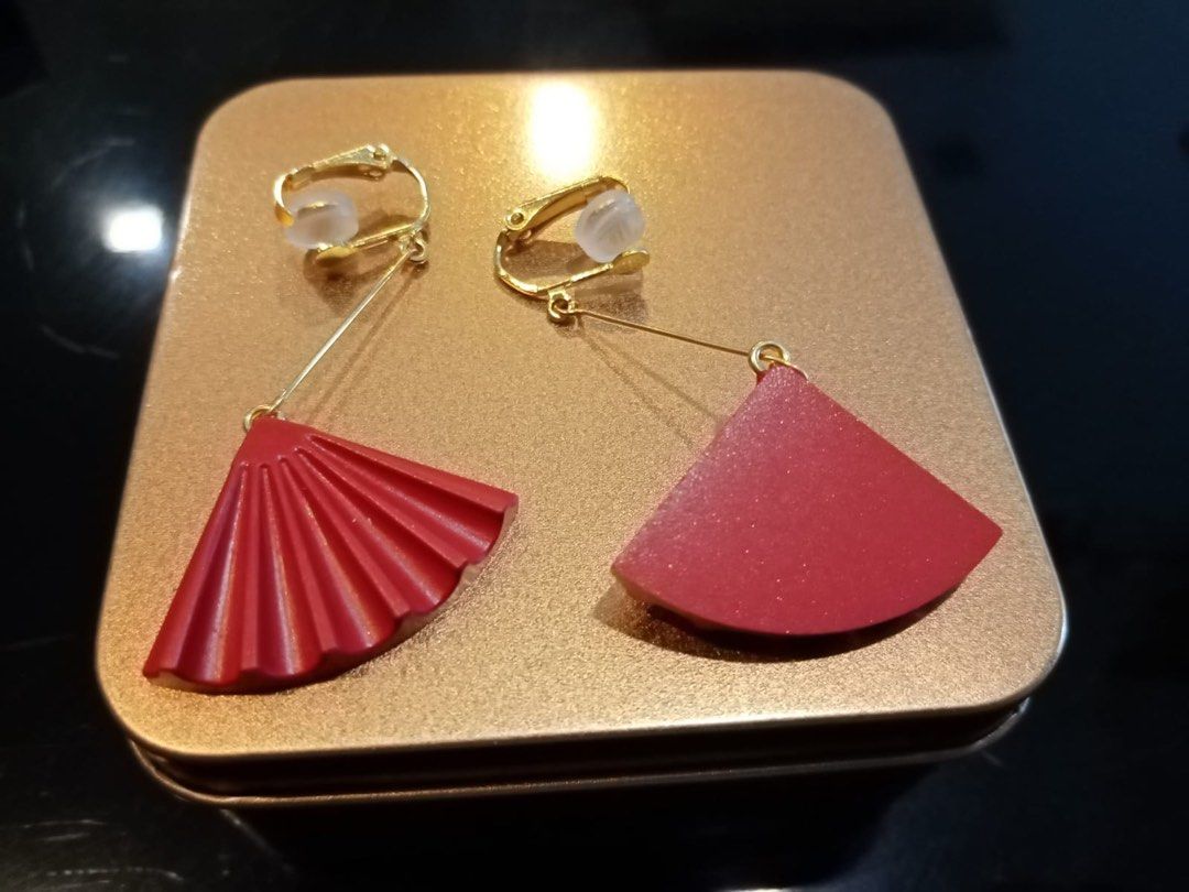 Red fan hotsell earrings