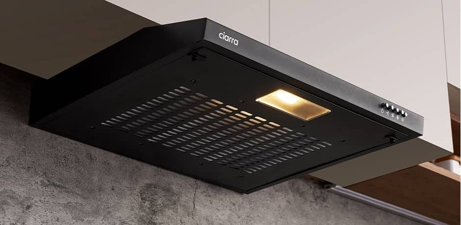 CIARRA CBCB6903A-B Onderbouw afzuigkap zwart 60cm - inclusief