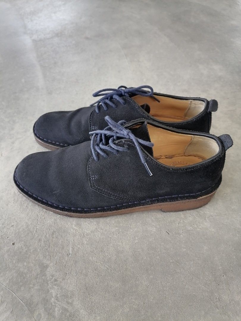 Clark suede leather blue black shoes