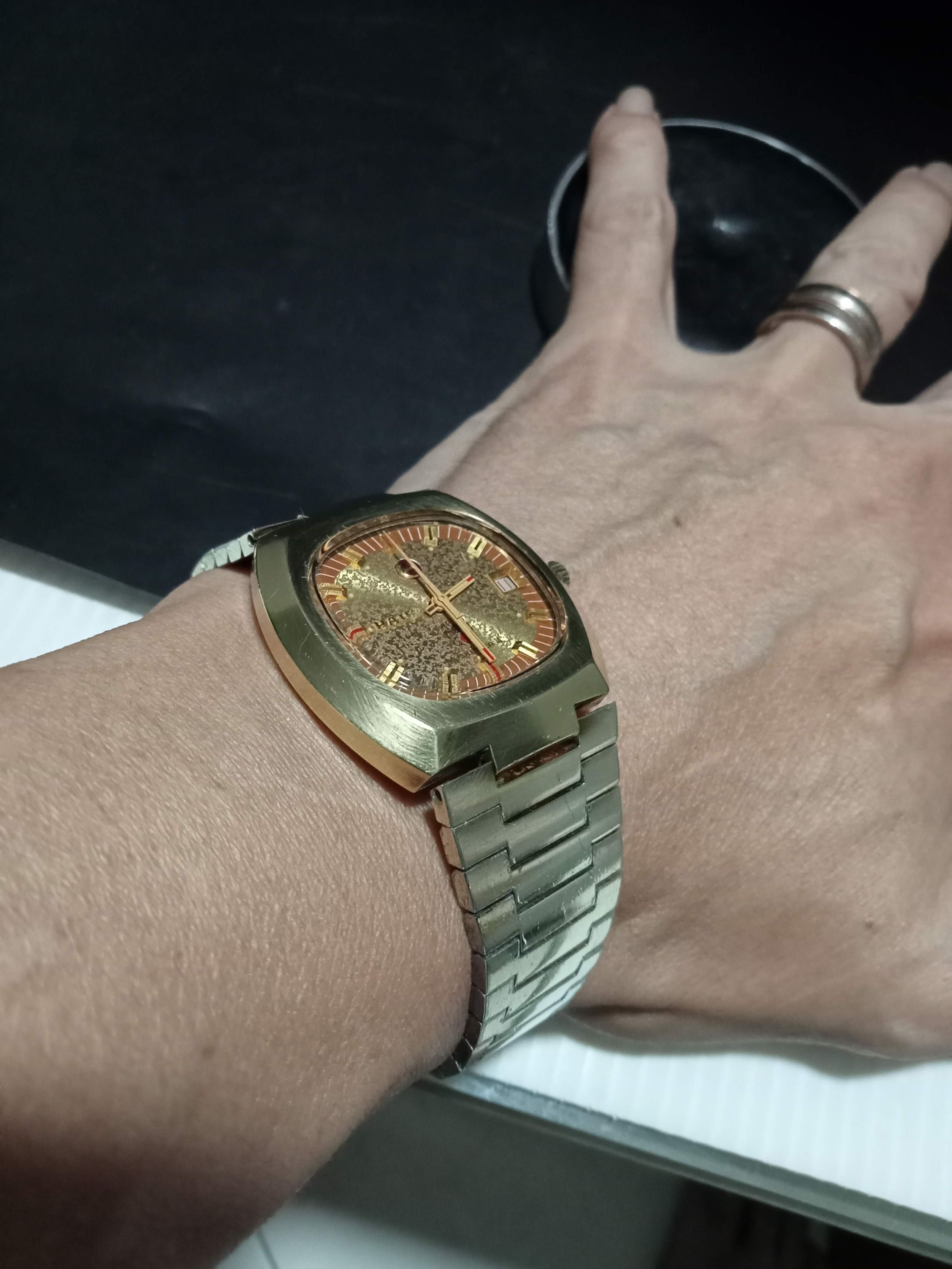 Collectible Circa 1974 Rado Musketeer III ETA 2783 Gold Filled