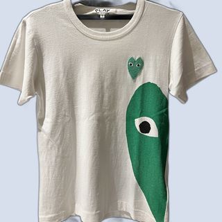 Comme de garcons with green heart print