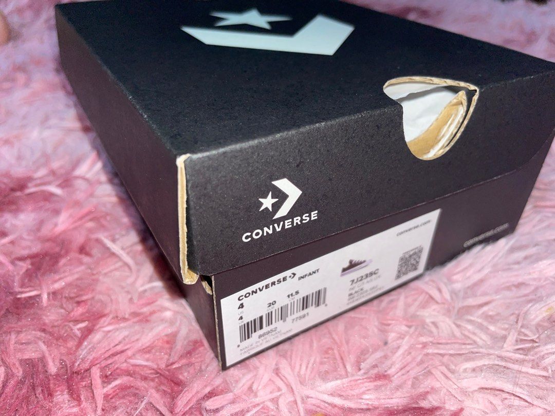 converse kids infant size 4 black low cut shoes Babies Kids