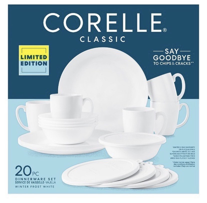 Corelle 20pc dinnerware set, Furniture & Home Living, Kitchenware