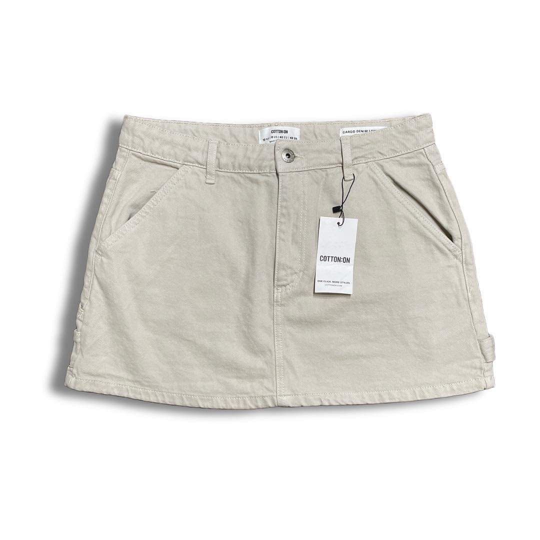 Cotton On Cargo Denim Low Rise Skirt on Carousell
