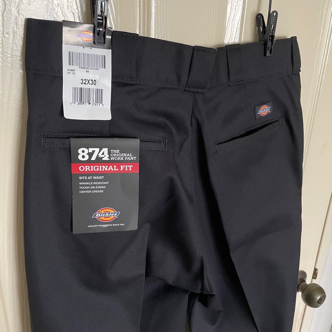 Dickies 874 Flex Original Fit Work Pants, Men's, Size W32 polyester black type Vintage Second Hand