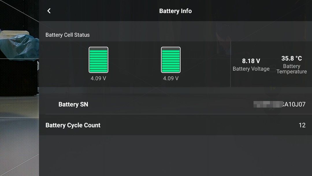 Dji battery cycle count on sale