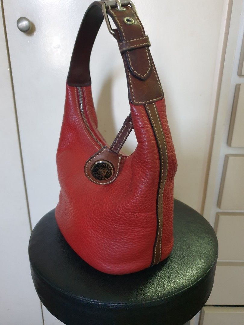 Dooney Bourke Red Leather Bucket Bag Women s Fashion Bags Wallets Tote Bags on Carousell