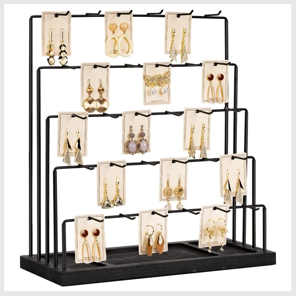 Gold earring stand shop