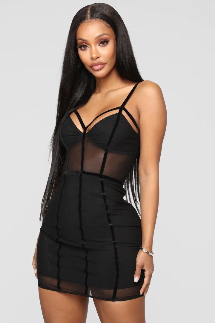 Fashion Nova FN Avenge Mesh Bodycon Tight Little Black Dress Women s Fashion Dresses Sets Dresses on Carousell