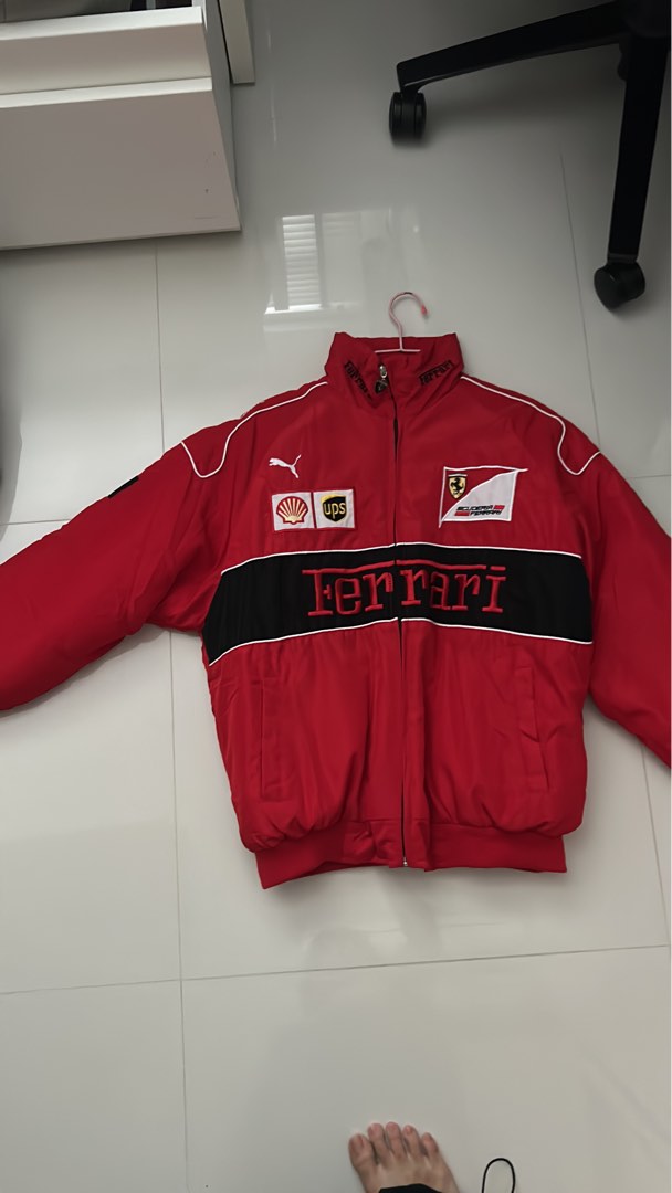 Vintage Black Ferrari F1 Racing Embroidery Jacket UPS Shell Bridgestone  Puma XL | eBay