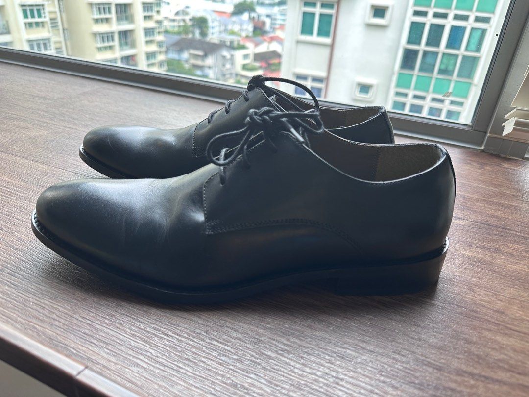 Mens leather hotsell dress shoes black
