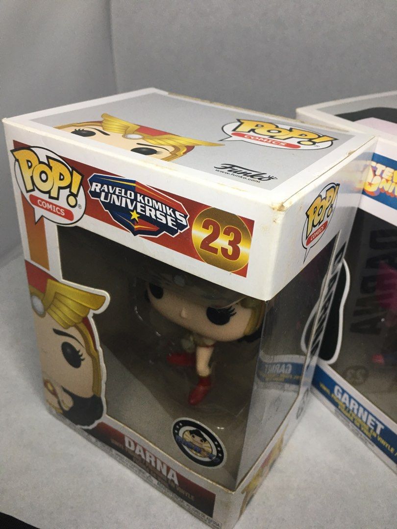 funko darna garnet (Category: Designer & Blind Box Toys) located in San Juan City. Submitted by vrgyl (Listing ID 1249867099, Image 3). Description: authentic funko item buy both for P2,500 darna P 1300 box cond. 7/10 yellowish stains on box due to age garnet P1800.