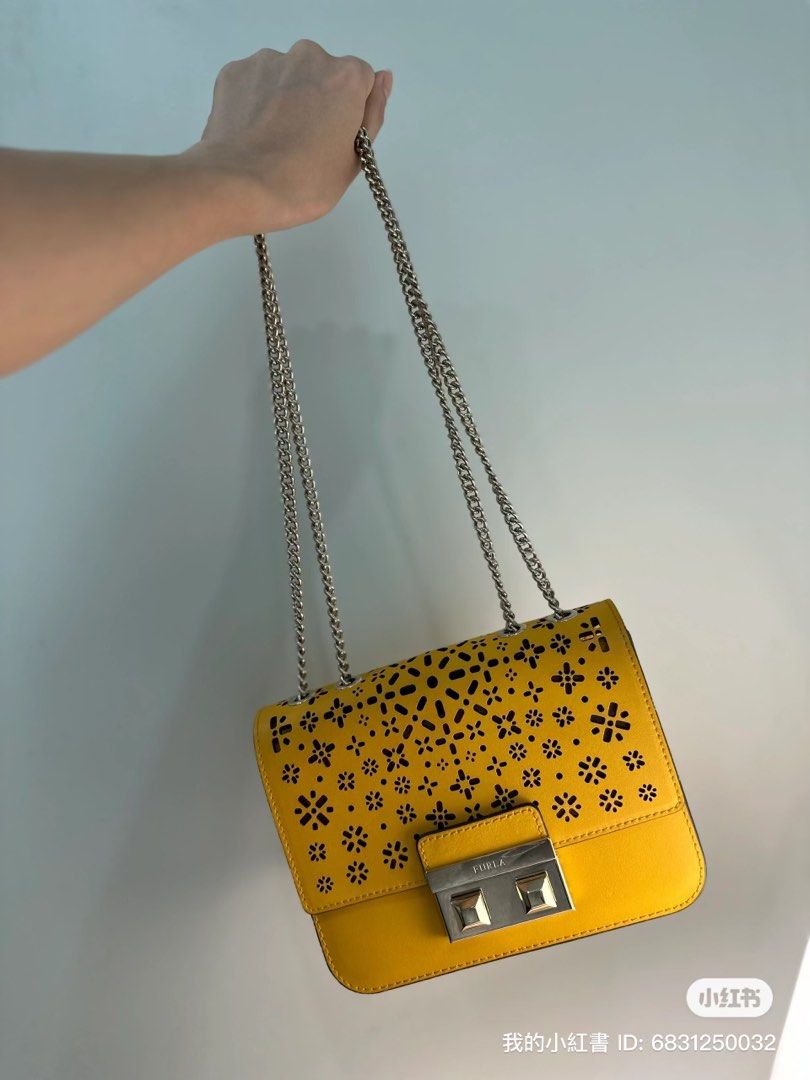 Furla mustard yellow crossbody bag