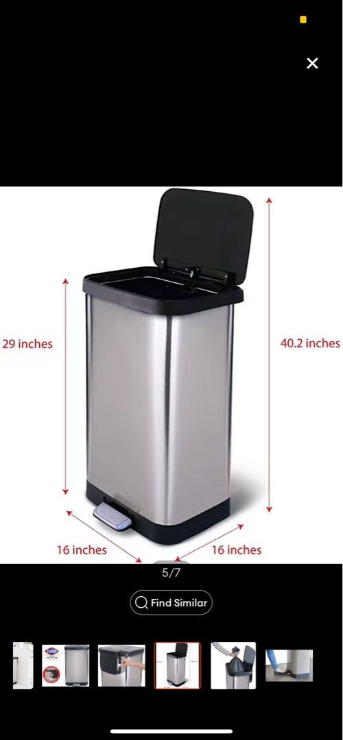 20 Gal. All Pewter Stainless Steel Step-On Kitchen Trash Can with Clorox  Odor Protection Lid