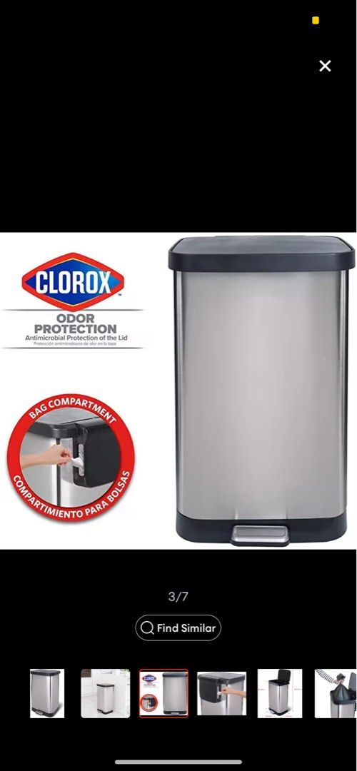 20 Gal. All Pewter Stainless Steel Step-On Kitchen Trash Can with Clorox  Odor Protection Lid