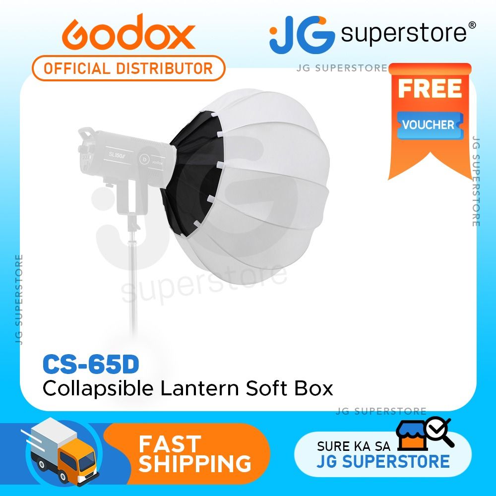 Godox CS-65D Lantern Sofbox Foldable Quick Install Portable Round Shape Softbox Light for Bowens Mount Studio Flash | JG Superstore (Category: Other Photography Accessories) located in San Juan City. Submitted by jg.superstore (Listing ID 1249974089, Image 1). Description: █ JG Superstore █ 【Trusted Seller Since 2011】 【We Accept Any Special Order】 【Dedicated Customer Service】 【📍 】3/F Annapolis Tower, 43 Annapolis St. Greenhills San Juan - Front 