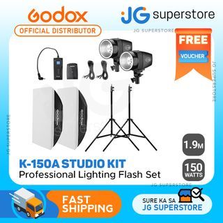 Godox K-150A Kit Studio Photography Strobe Set with 150Ws Mini Master Flash Heads. Light Stand, 50x70 cm Softbox, Wireless Trigger, Carry Bag | JG Superstore