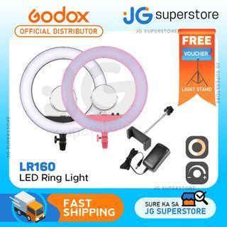 Godox LR160 Bi-Color 3000K-8000K 19-inch Ring Light for Youtube, Vlogging, etc. with Mirror Phone Holder | JG Superstore