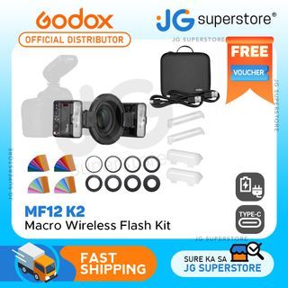 Godox MF12 Macro Flash 2-Light with Adapter Rings and Mounting Ring Kit | JG Superstore