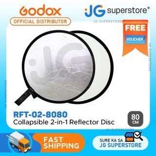 Godox RFT-02 80cm 2-in-1 Reflector Disc (White and Silver) Collapsible with Storage Bag for Studio Lighting Photography | JG Superstore