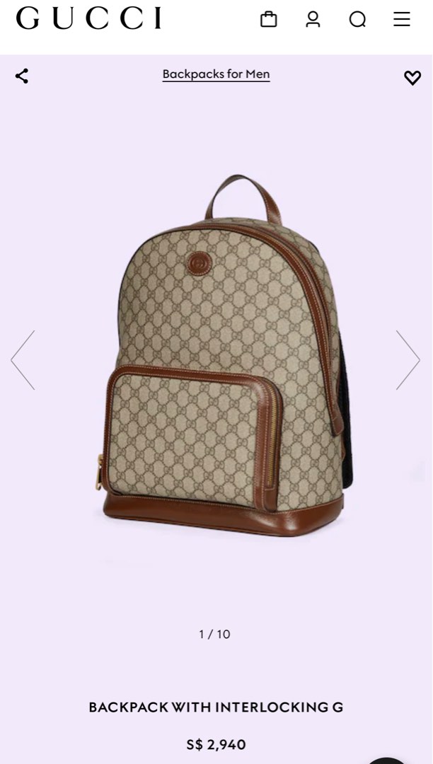 How much does on sale a gucci backpack cost