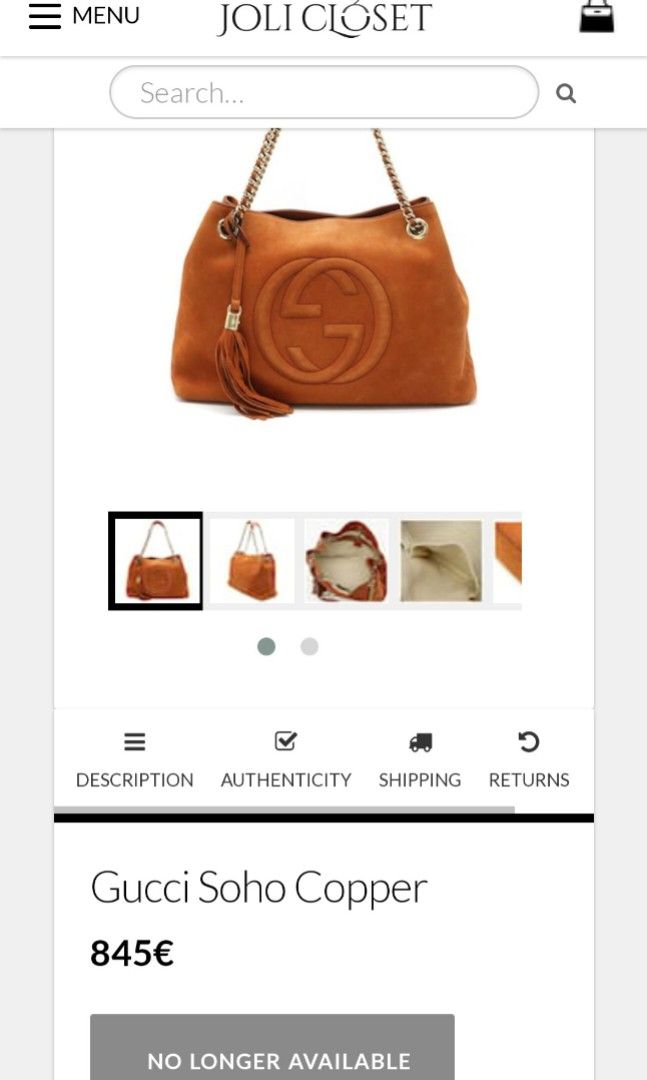 Gucci Shoulder Bag Soho Nubuck Chain Old Whiskey Orange Leather Tote -  MyDesignerly
