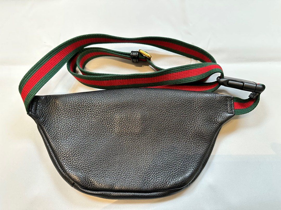 Gucci print leather belt bag black best sale