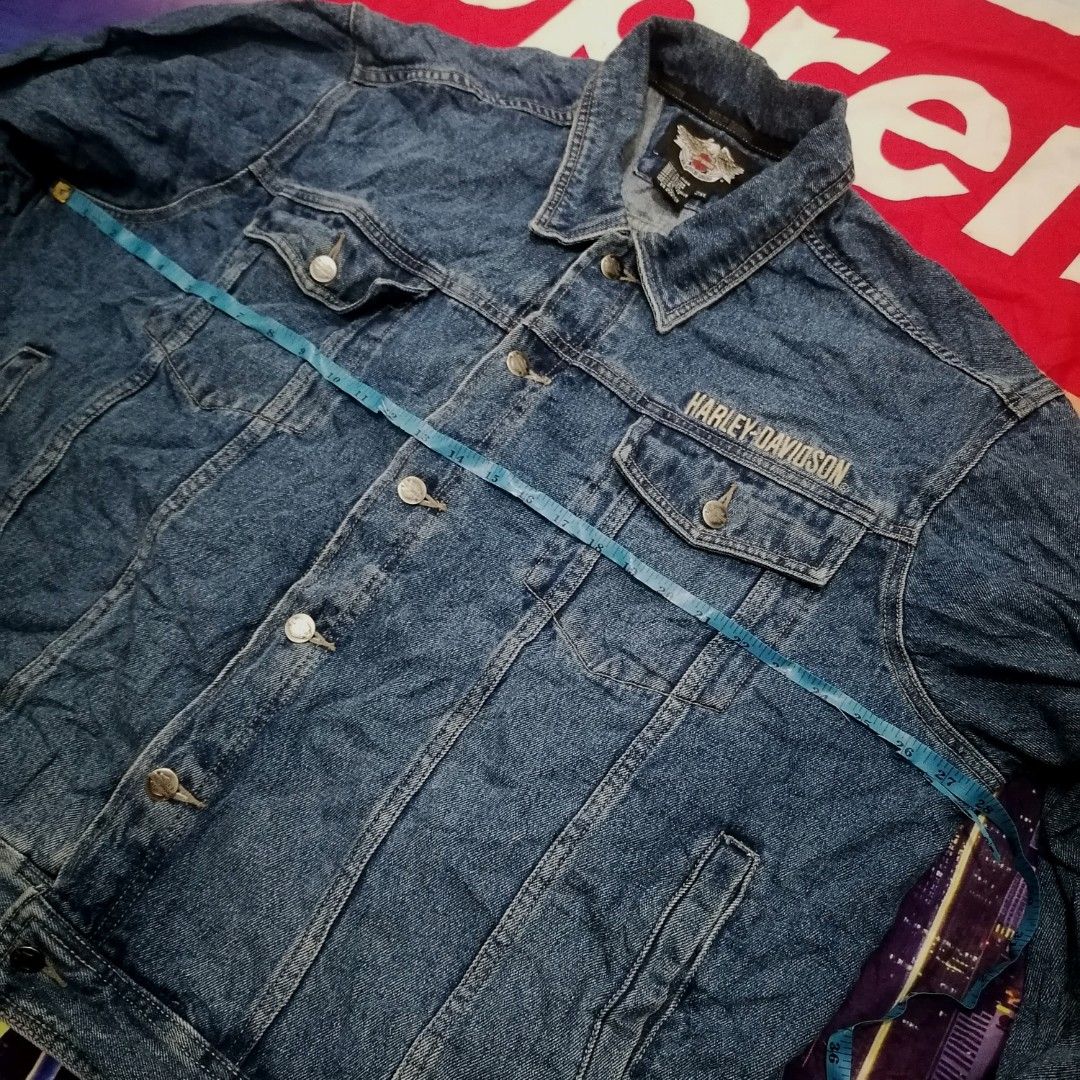 2000'S Harley-Davidson denim jacket (G-jean), made in Canada, women's size M equivalent. cotton blue type Vintage Second Hand