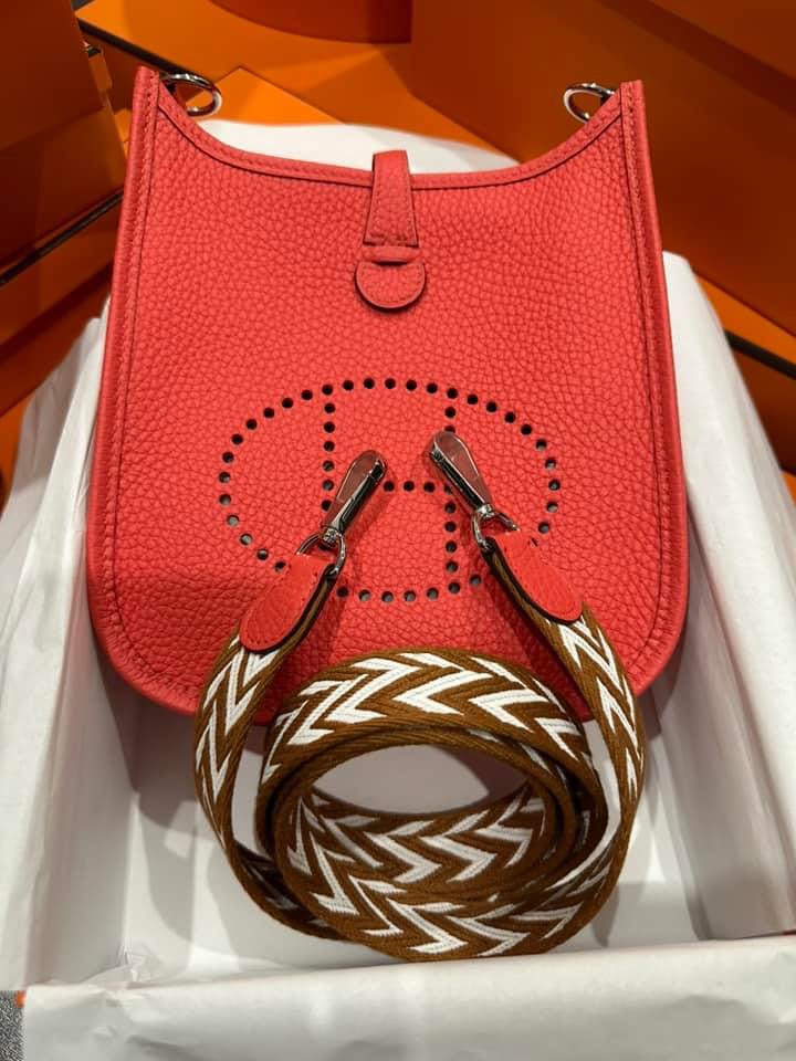 Hermes Evelyne TPM - Rose Texas Special Strap, Luxury, Bags & Wallets ...