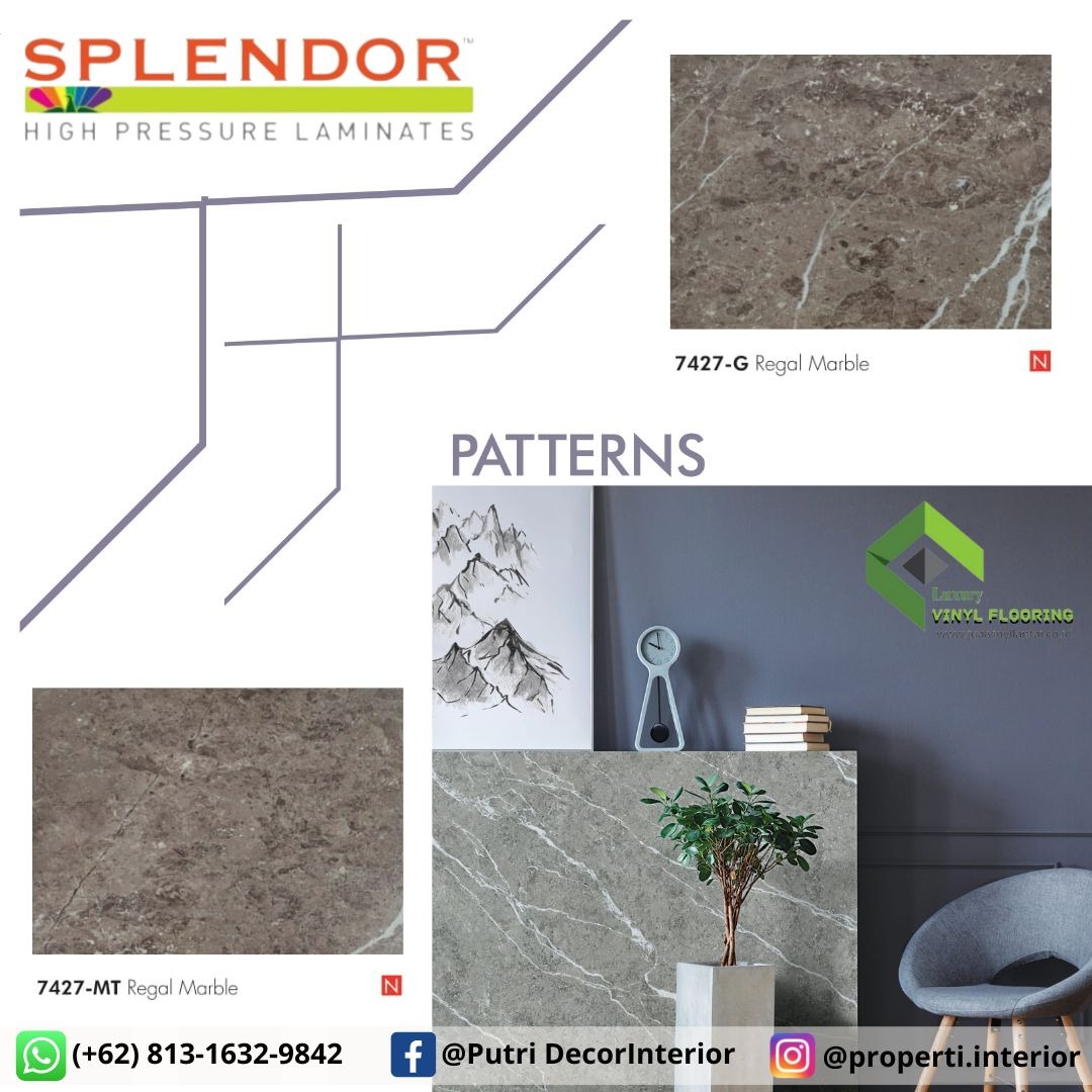 HPL Splendor Regal Marble uk. 1,22m x 2,44m tebal 0,8mm, Perabotan ...