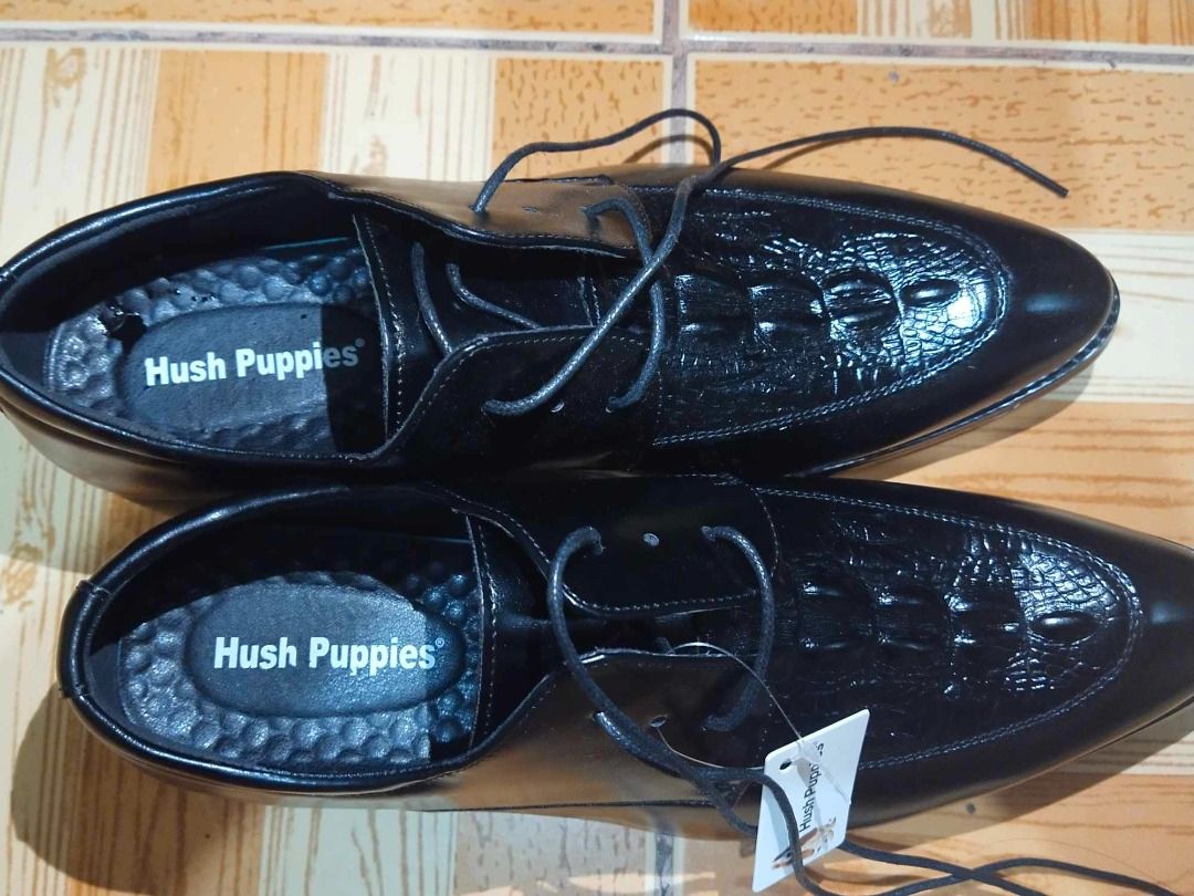 Hush puppies black shoes for men sale
