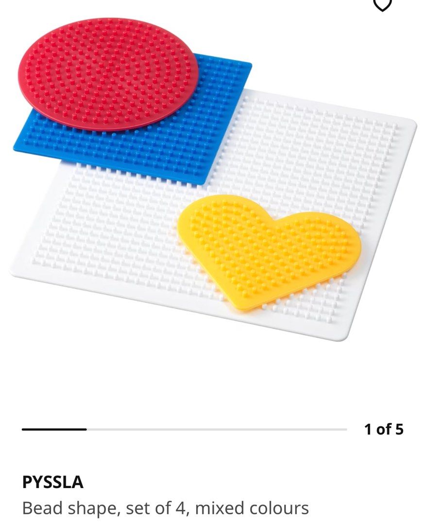 Ikea PYSSLA Perler Beads Pegboard Set (4in1), Hobbies & Toys