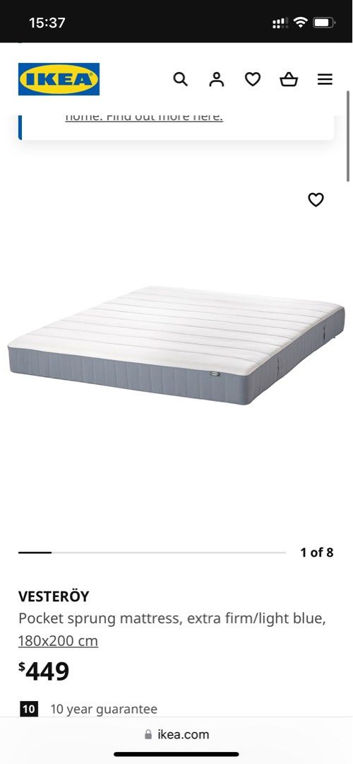 IKEA VESTEROY mattress, Furniture & Home Living, Furniture, Bed Frames