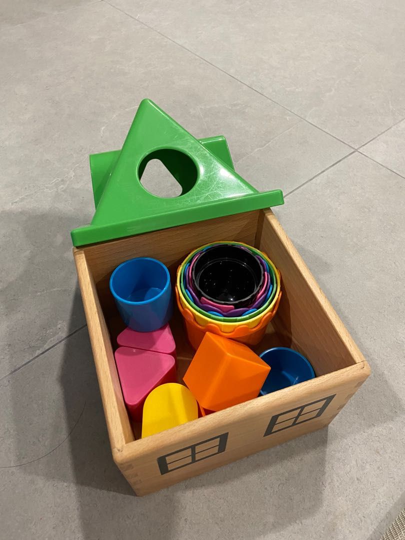 Ikea wooden toy and stacking cups, Hobbies & Toys, Toys & Games on