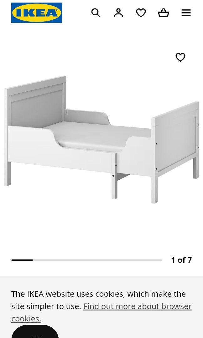 IKEA SUNDVIK EXTENDABLE CHILD BED FRAME AND MATTRESS, Babies & Kids