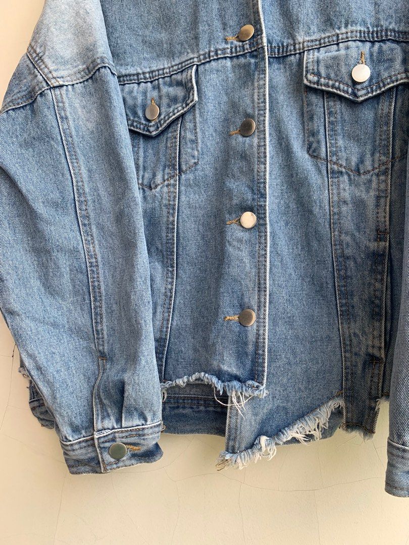 Jacket Jeans Ripped Wanita Jacket Jeans Crop Ripped Cewek Jacket Jeans