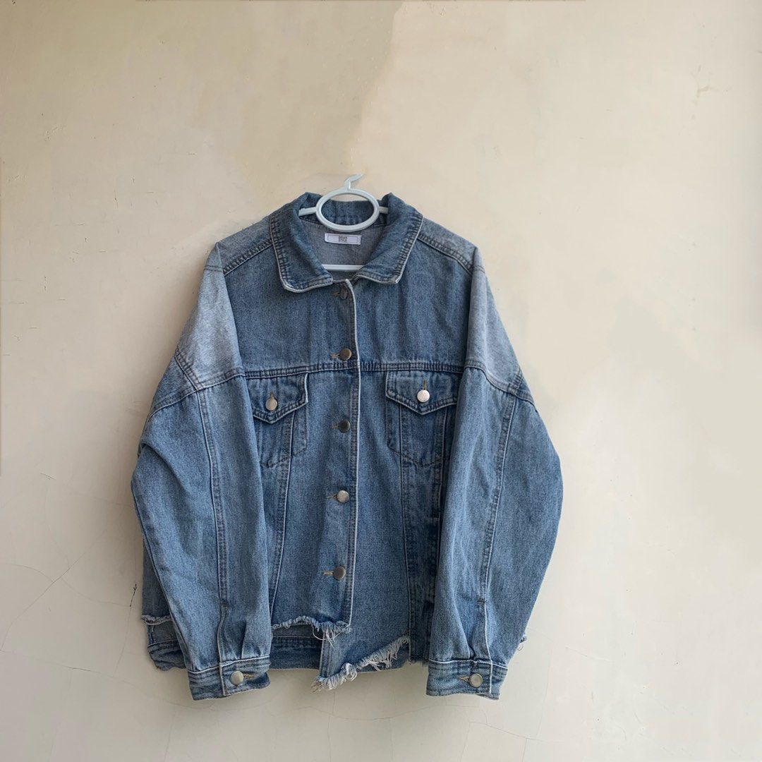 Jacket Jeans Ripped Wanita Jacket Jeans Crop Ripped Cewek Jacket Jeans