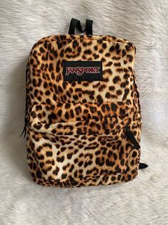 Jansport High Stakes Backpack - Black/Beige Plush Cheetah