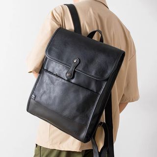 Anti-theft Backpack Korean PU Leather Large-capacity Crocodile Pattern  Dual-use Backpack