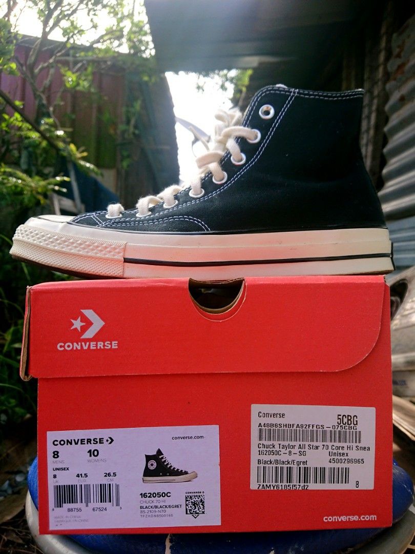 Kasut Converse Hitam Sneakers Chuck Taylor 70 High All star Black