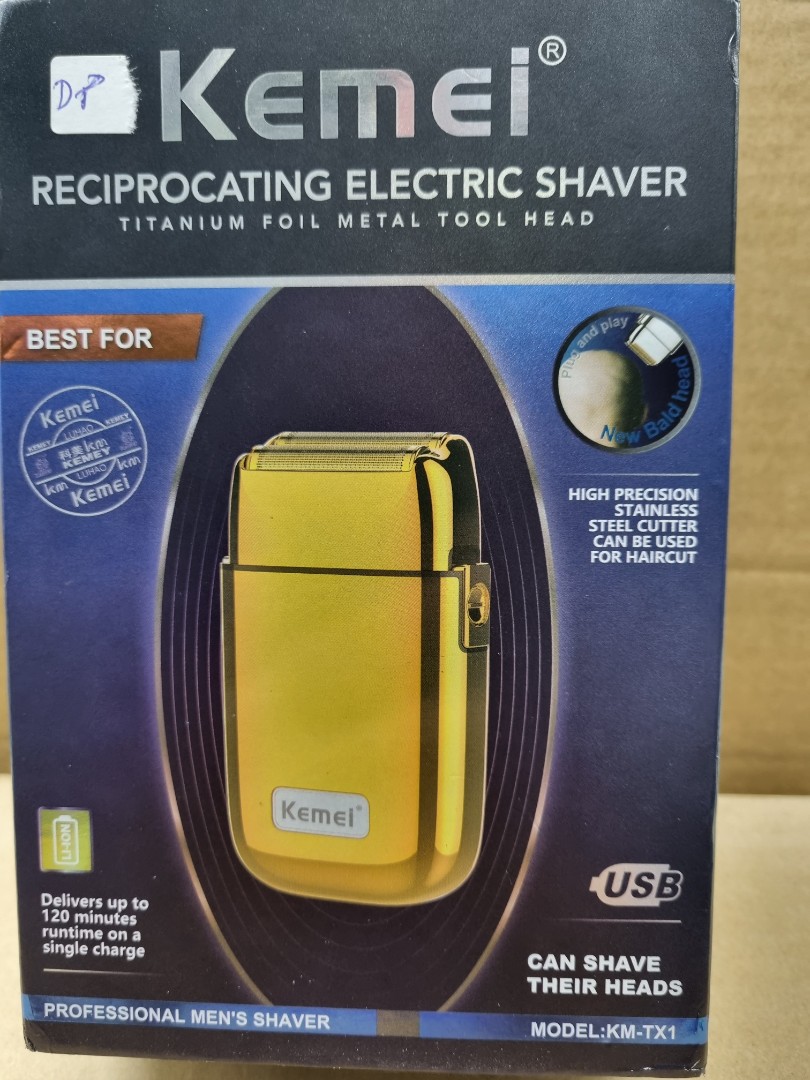 Reciprocating Electric Shaver | Titanium Foil Metal Tool Head | Kemei