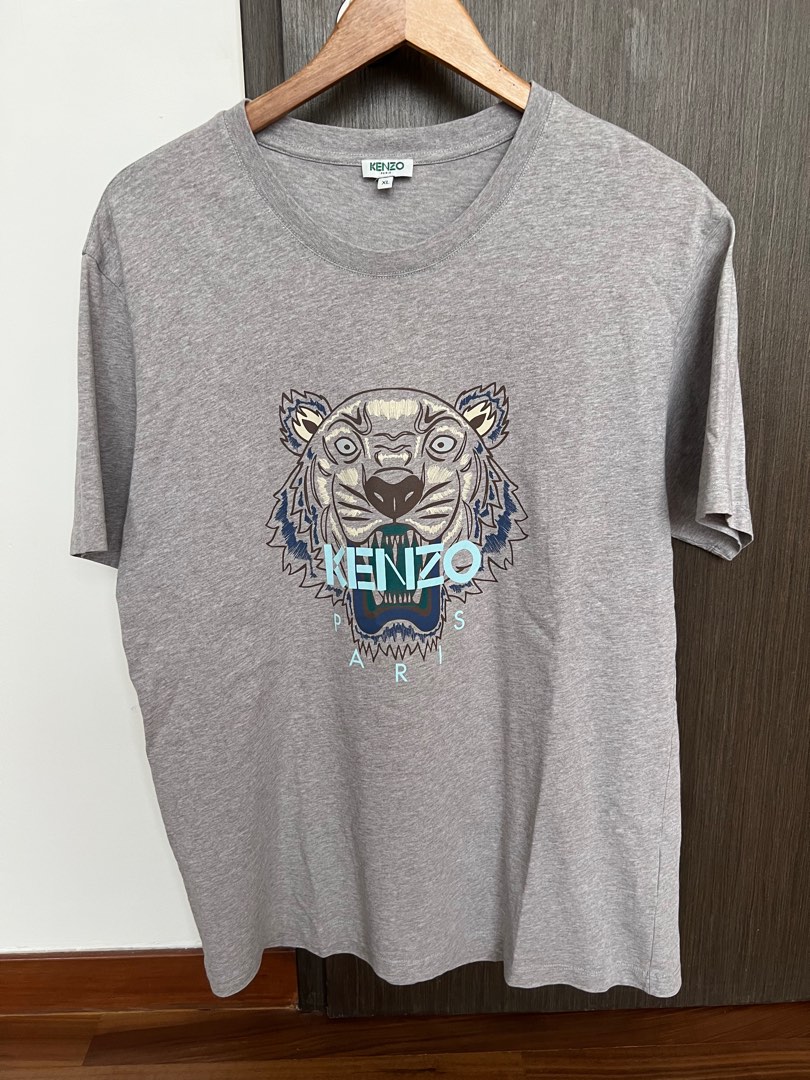 Kenzo grey tiger tee size XL Men s Fashion Tops Sets Tshirts