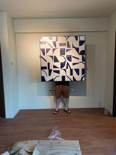 Large abstract painting (real painting) with frame