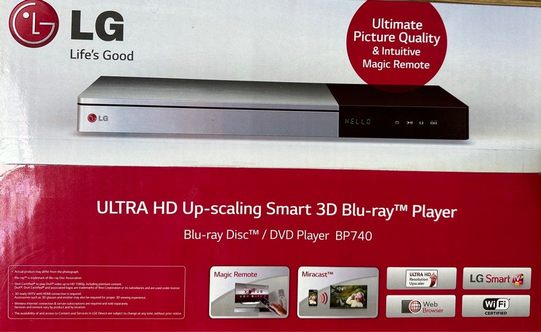 LG blue ray and DVD player, TV & Home Appliances, TV & Entertainment ...