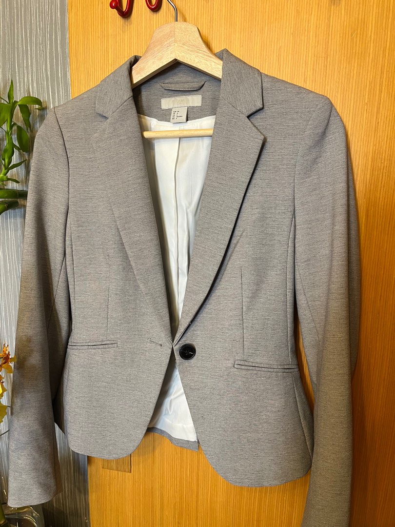 Light Grey Blazer, Women's Fashion, Coats, Jackets and Outerwear on ...