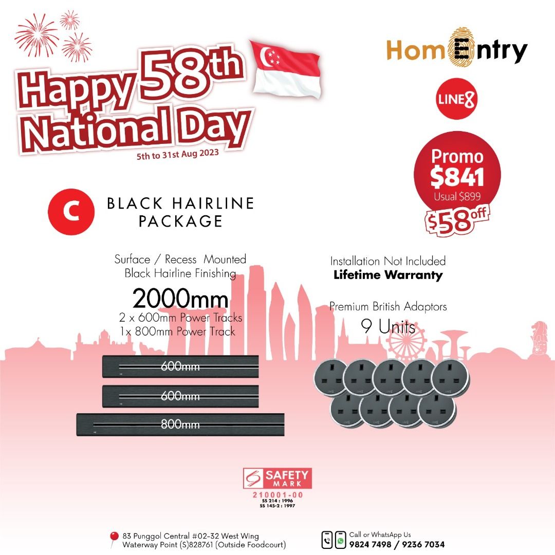 Line8 Black Hairline 2000mm Package, TV & Home Appliances, Electrical ...