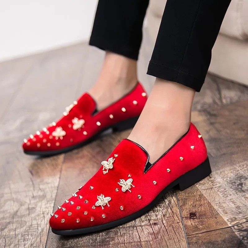 Red dress loafers mens hot sale